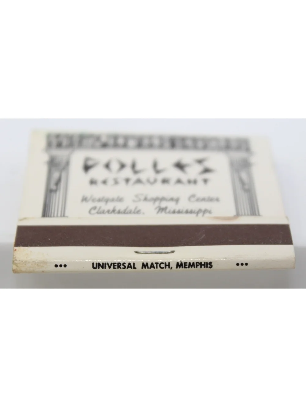 Vintage Matchbook Folles Restaurant Cuisine Royale Clarksdale Mississippi Steaks
